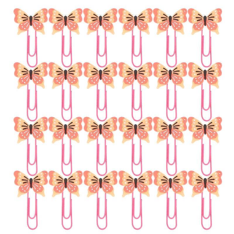 30pcs Cute Butterfly Paper Clips: Butterfly Bookmarks for Kids - Decorative Page Fastener for School Office Planner Document Organizing - Image 1