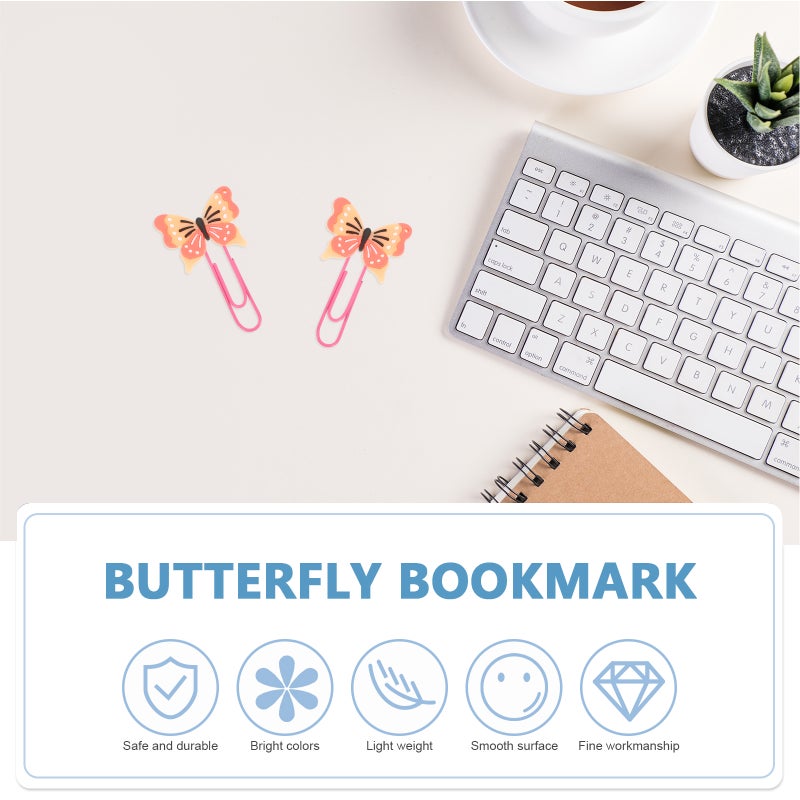 30pcs Cute Butterfly Paper Clips: Butterfly Bookmarks for Kids - Decorative Page Fastener for School Office Planner Document Organizing - Image 4