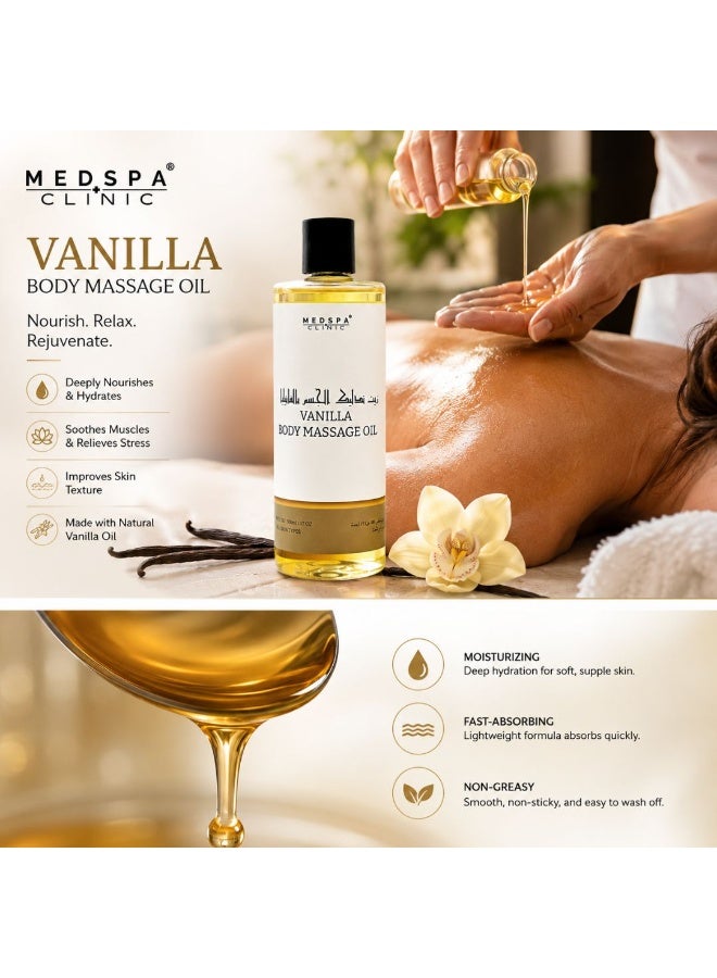 MEDSPACLINIC Vanilla Body Massage Oil Intensive Re-vitalising Treatment 500ml - Image 3