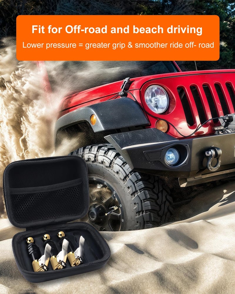 ATsafepro Tire Deflator with Air Chuck (10-30 PSI) – 4PCS Fast-Connect Clip-On air Down tire deflators, Adjustable Auto-Stop Offroad Accessories for Off-Road 4x4, Beach Driving & SUVs - Image 4