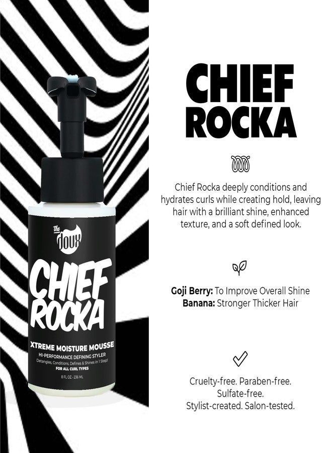 THE DOUX Chief Rocka Xtreme Moisture Mousse for Curly Hair – Curl Defining Hair Mousse for Women with Lasting Hold, Frizz Control & Shine – Styling Foam for Wavy Hair, Coily Hair & Natural Hair Products, 8oz - Image 3
