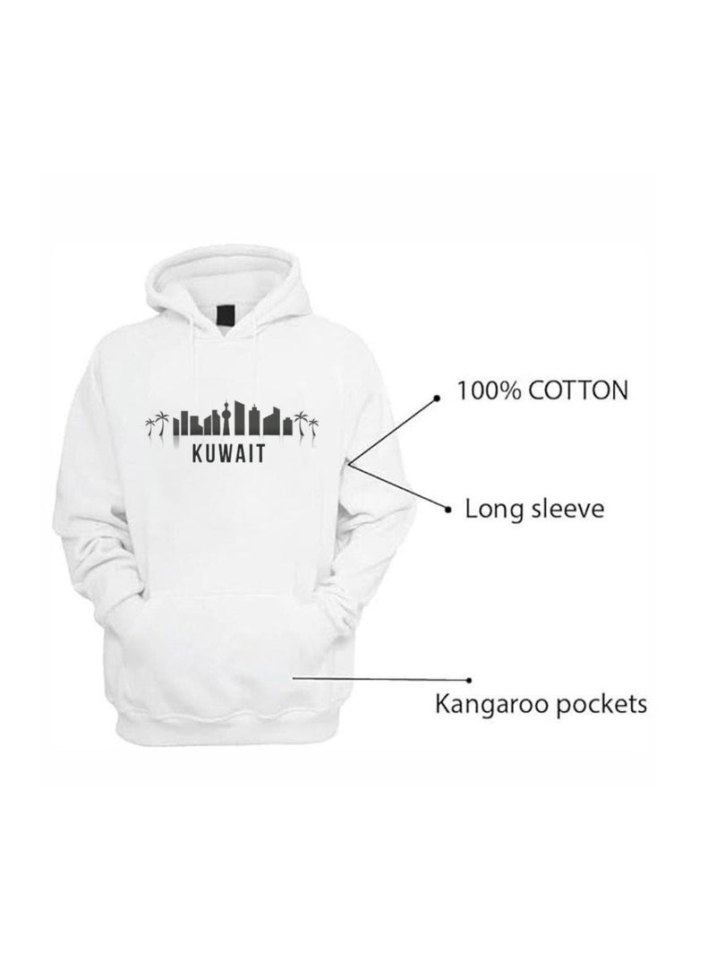 Kuwait Skyline Hoodie - Soft Cotton Pullover - Casual Fashion Hoodie for Men and Women - Long Sleeve with Drawstring and Pockets - Perfect for Travel - Image 5