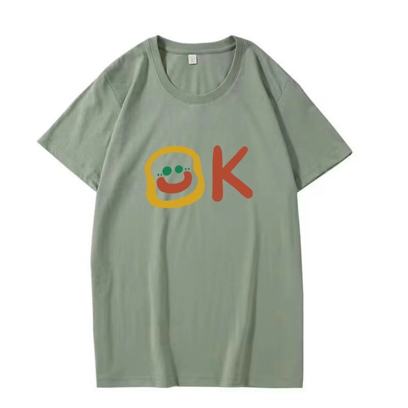 Ins Super Trendy Brand Short-Sleeved T-Shirt 2025 Loose And Versatile Student Hong Kong Style Printed Top For Men - Image 1