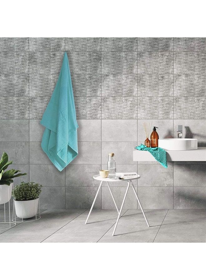 Belizzi Home 8 Piece Towel Set 100% Ring Spun Cotton, 2 Bath Towels 27x54, 2 Hand Towels 16x28 and 4 Washcloths 13x13 - Ultra Soft Highly Absorbent Machine Washable Hotel Spa Quality - Light Blue - Image 3