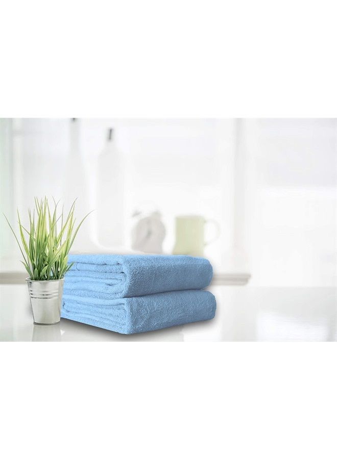 Belizzi Home 8 Piece Towel Set 100% Ring Spun Cotton, 2 Bath Towels 27x54, 2 Hand Towels 16x28 and 4 Washcloths 13x13 - Ultra Soft Highly Absorbent Machine Washable Hotel Spa Quality - Light Blue - Image 1