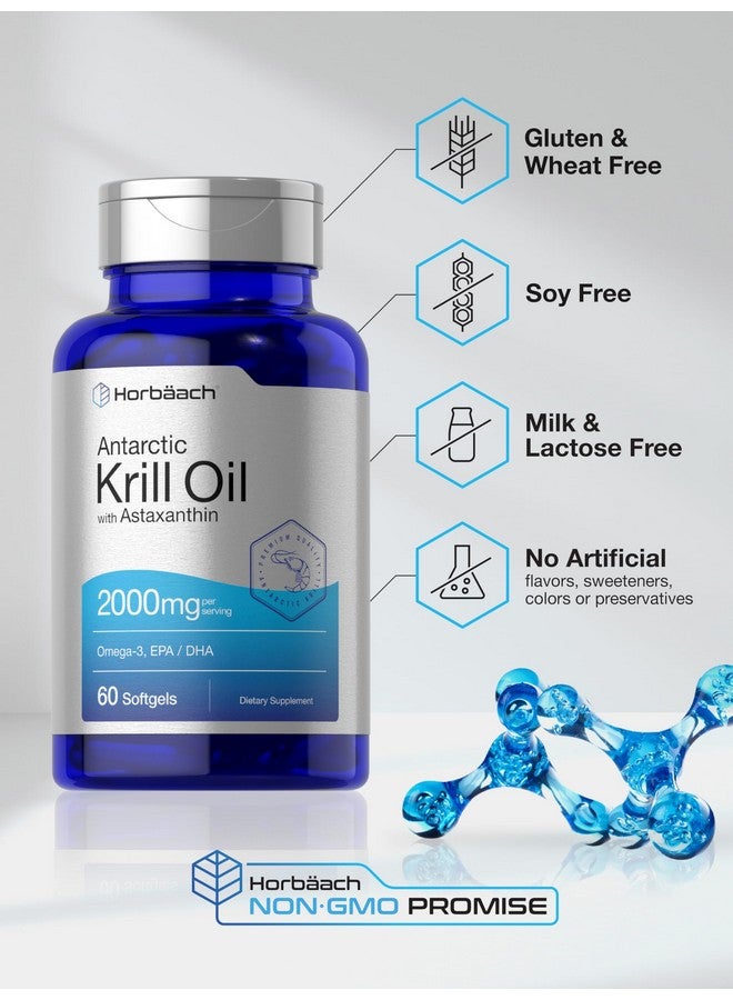 Horbäach Antarctic Krill Oil 2000mg | 60 Softgel Capsules | Omega-3, EPA, DHA Supplement | with Astaxanthin | Non-GMO, Gluten Free - Image 5