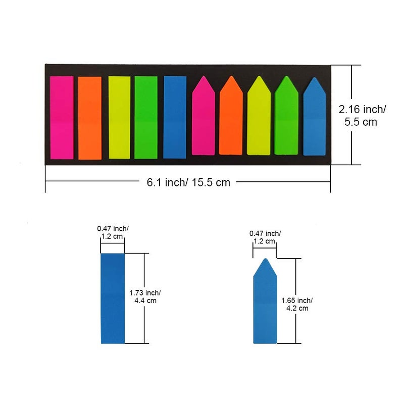 Morepack 2000 Pieces Page Markers Tabs,Colored Sticky Tabs for Books, Notebooks,Index Tabs,Arrow Page Sticky Flags - Image 2