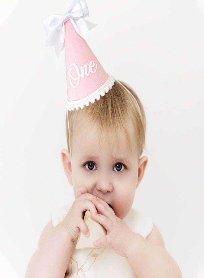 Ysqool Bow 1st Birthday Hat, Baby Girls 1st Crown, Bow Themed First Birthday Decorations for Girl, Princess Cone Hat,Cake Smash and Photo Props - Image 5