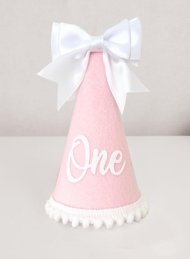 Ysqool Bow 1st Birthday Hat, Baby Girls 1st Crown, Bow Themed First Birthday Decorations for Girl, Princess Cone Hat,Cake Smash and Photo Props - Image 3