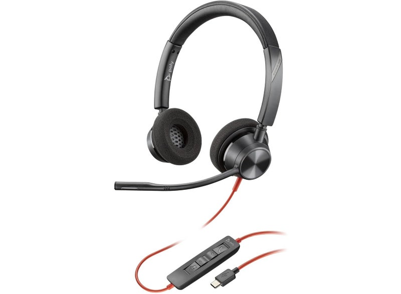Poly Plantronics - Blackwire 3320 USB-A - Wired, Dual-Ear (Stereo) Headset with Boom Mic - USB-A to Connect to Your PC, Mac or Cell Phone - Works with Teams, Zoom & More - Image 1