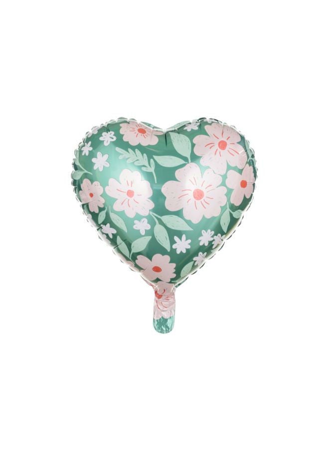 PartyDeco Foil balloons Heart with flowers, 45 cm, mix - Image 1