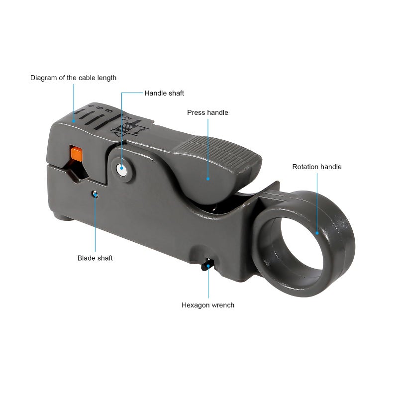 AEDIKO Coaxial Compression Tool Kit Coax Cable Crimper Wire Stripper with F RG6 RG59 Connectors - Image 5