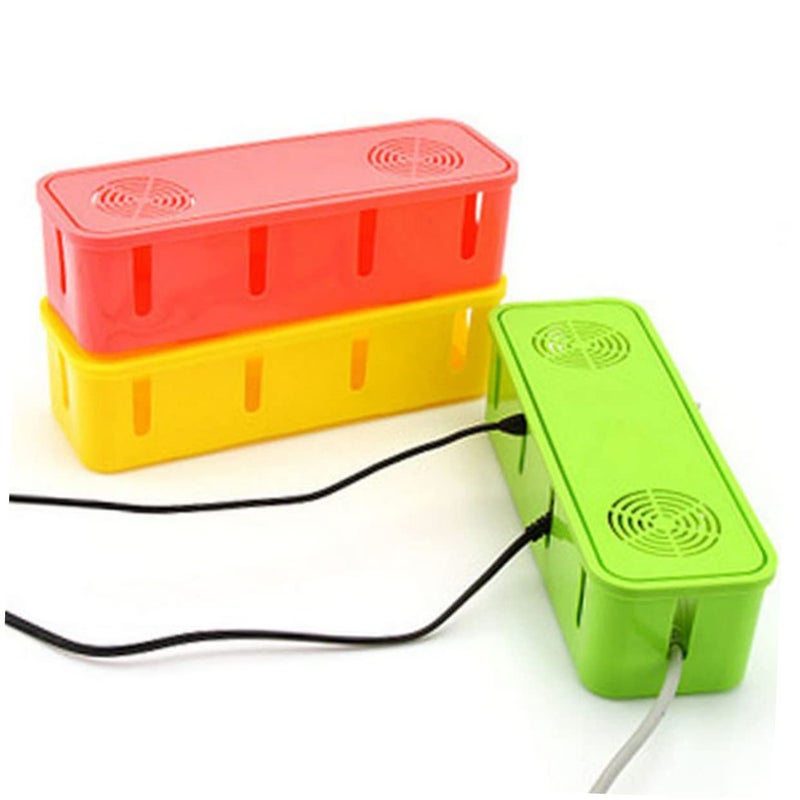 Yellow Cable Management Box Cord Organizer For Desk And Wall Space Saving Design - Image 3