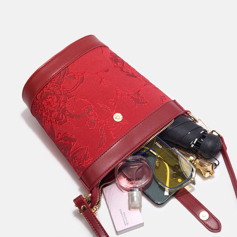 Bag Women'S 2023 New Red New Chinese Shoulder Bucket Bag Crossbody Bag Wedding Fashion Bride Wedding Bag - Image 4