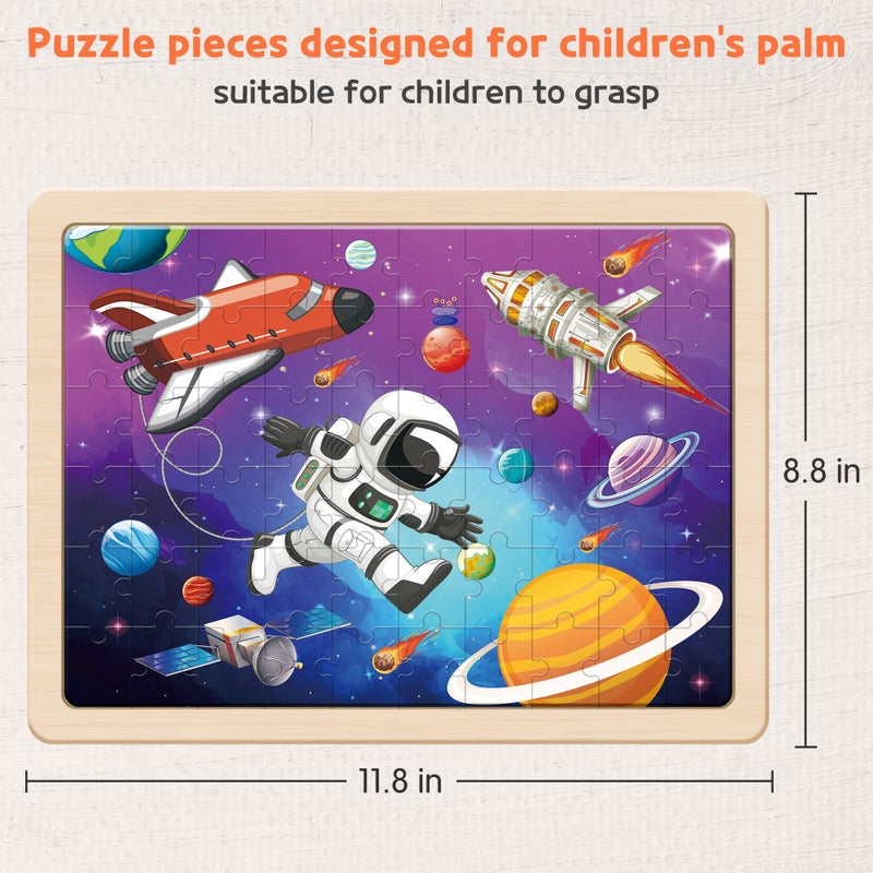 SYNARRY Wooden Puzzles for Kids Ages 4-6, 6 Packs 60 PCs Jigsaw Puzzles Preschool Educational Toys Gifts for Children Ages 4-8, Kids Puzzle for 4+ Year Olds Boys Girls - Image 5