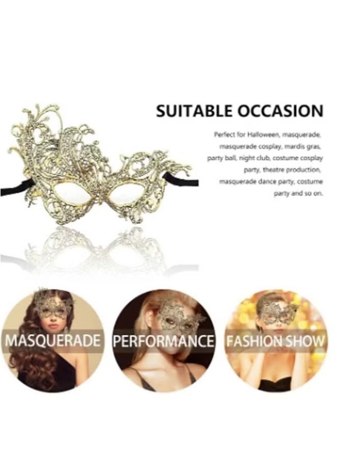 Ailily 2 Piece Masquerade Mask for Couples, Ball Masks Half Face Mask  - Image 4