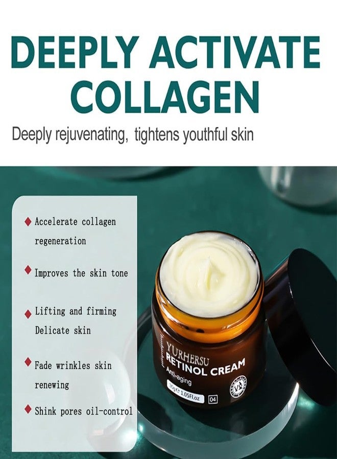 YURHERSU Retinol Moisturizing Face Cream Not Sticky Fast Absorption Hydrating Firming, Anti-aging Anti-Wrinkle Smooth Firming Skin, Shrinking Pore Add Nutrients for Skin (Retinol) - Image 3