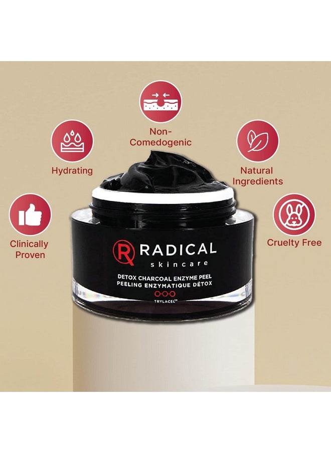 Radical Skincare Radical Skincare Detox Charcoal Enzyme Peel - Powerful Formula w/ 11 Fruit Enzymes for Maximum Exfoliation | For All Skin Types Including Sensitive Skin | Cruelty & Paraben Free (1.7 oz, 2 Pack)  - Image 3
