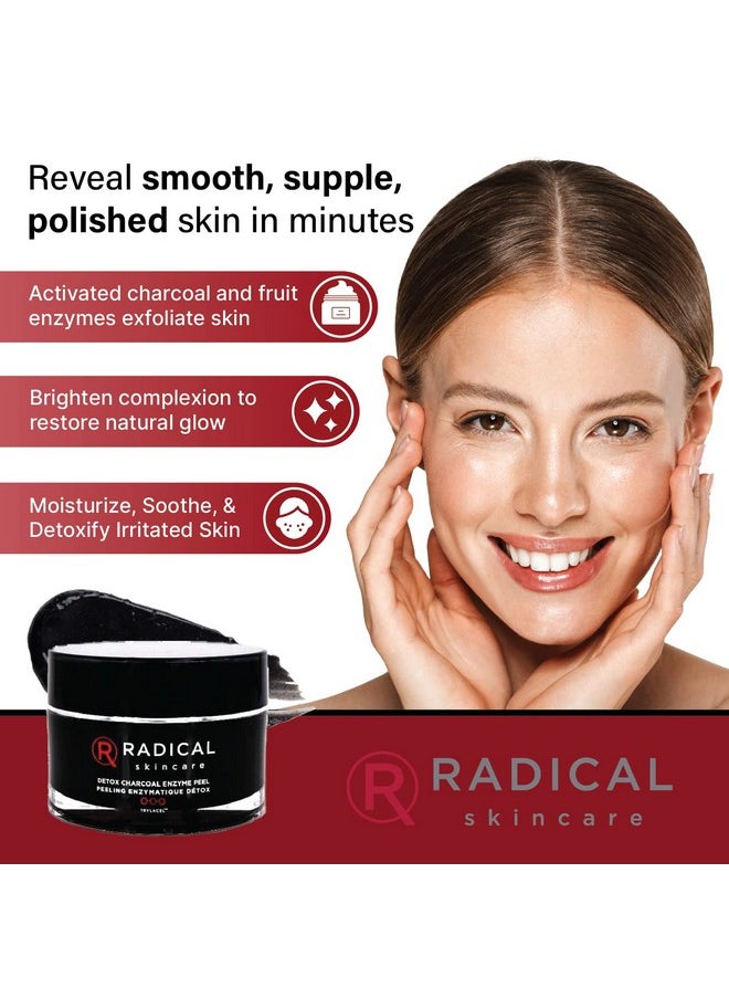 Radical Skincare Radical Skincare Detox Charcoal Enzyme Peel - Powerful Formula w/ 11 Fruit Enzymes for Maximum Exfoliation | For All Skin Types Including Sensitive Skin | Cruelty & Paraben Free (1.7 oz, 2 Pack)  - Image 2
