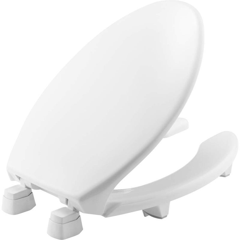 BEMIS 2L215OT 000 MedicAid 2 Lift Raised Open Front Toilet Seat with Cover ELONGATED Long Lasting Solid Plastic White