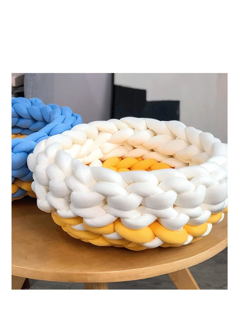 SYOSI Arm Knitting Yarn for Chunky Braided Knot Throw Blanket DIY Soft Extra Cotton Washable, Bulky Giant Yarn for Weave Craft Crochet Sofa Blanket Pillow Pet Bed 3CM W  36Feet L, 1.1LB - Image 3