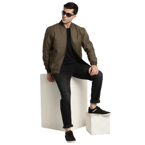 Turtle Men Polyster Solid Regular Fit Full Sleeve Brown Windcheater Jacket - Image 5