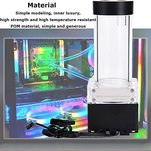 Yoidesu Pump/Reservoir Combo,800L/H PC Water Cooling Integrated Mute,G 1/4" Thread Port PC CPU Water Cooling System Heat Exchanger Tool(17cm-Black) - Image 3