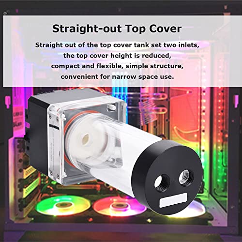 Yoidesu Pump/Reservoir Combo,800L/H PC Water Cooling Integrated Mute,G 1/4" Thread Port PC CPU Water Cooling System Heat Exchanger Tool(17cm-Black) - Image 5