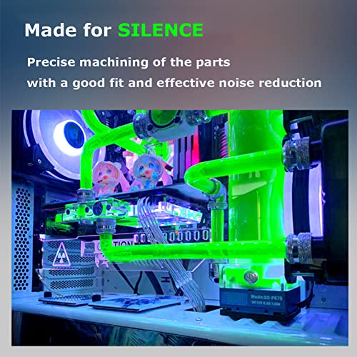 Yoidesu Pump/Reservoir Combo,800L/H PC Water Cooling Integrated Mute,G 1/4" Thread Port PC CPU Water Cooling System Heat Exchanger Tool(17cm-Black) - Image 4