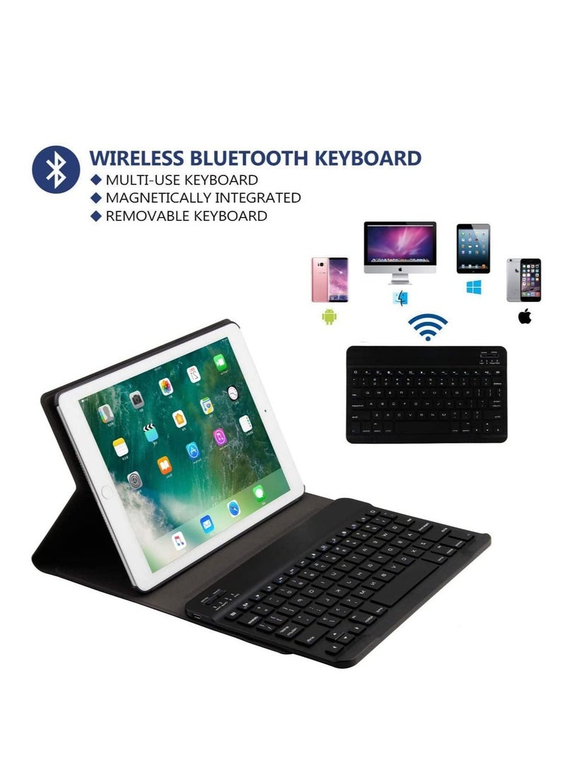 Generic - iPad Keyboard Case 9.7 inch Compatible For iPad 6th Generation iPad 5th Generation iPad Pro 9.7 inch iPad Air 2 keyboard With Protective Folio Cover Black - Image 1