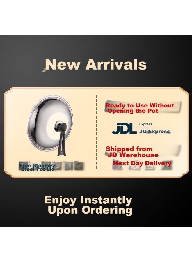 Jitiechui Ji Ti Hammer Iron Pot Zhangqiu, Wok Without Coating, Non-stick, Double-handled Round Bottom Wok, Gas Stove Cooking Pot, 40cm - Image 2