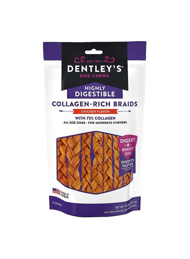 DENTLEY'S Collagen Rich Braids Chicken Flavor 8 ct - Image 1