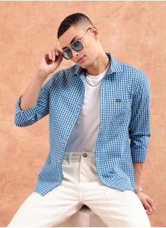 The Indian Garage Co Men Slim Fit Checkered Full Sleeves Spread Collar Casual Shirt  - Image 1