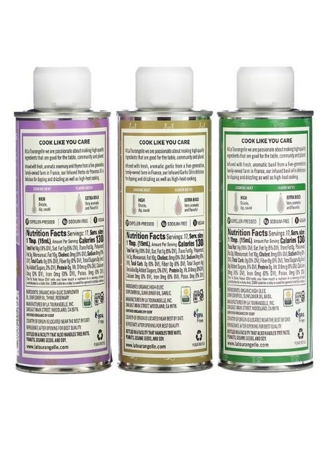 La Tourangelle - French Infused Trio Artisan Oils 3 Cans 8.45 fl oz 250 ml Each - Image 1