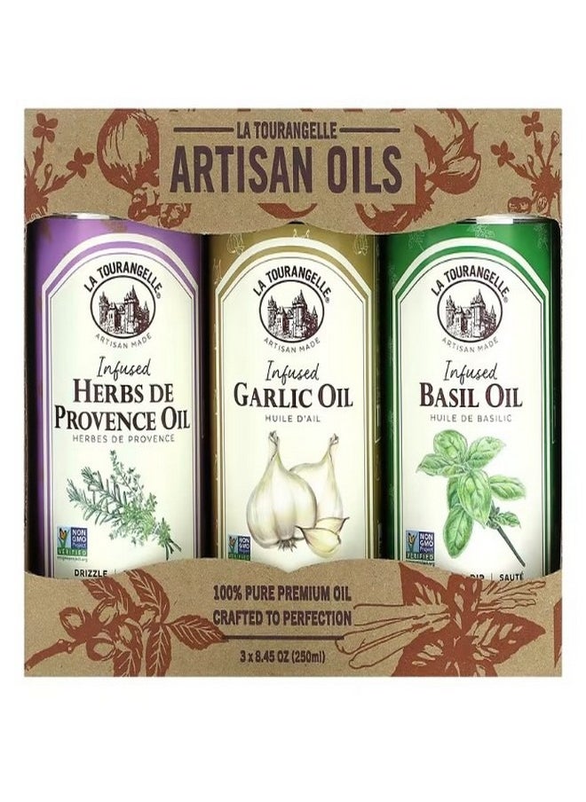 La Tourangelle - French Infused Trio Artisan Oils 3 Cans 8.45 fl oz 250 ml Each - Image 1