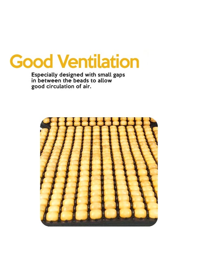 وسادة مقعد من الخرز الخشبي للسيارة والشاحنة وشبه المبردة، ذات تأثير تدليك، متينة، سهلة التركيب، تحسن الدورة الدموية، تخفف التوتر والتعب - Image 4