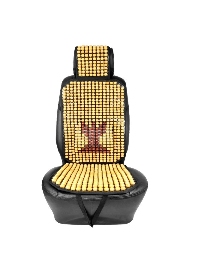 وسادة مقعد من الخرز الخشبي للسيارة والشاحنة وشبه المبردة، ذات تأثير تدليك، متينة، سهلة التركيب، تحسن الدورة الدموية، تخفف التوتر والتعب - Image 1