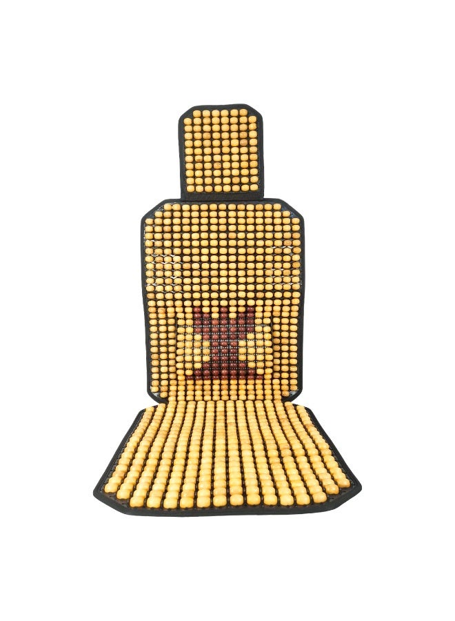 وسادة مقعد من الخرز الخشبي للسيارة والشاحنة وشبه المبردة، ذات تأثير تدليك، متينة، سهلة التركيب، تحسن الدورة الدموية، تخفف التوتر والتعب - Image 2