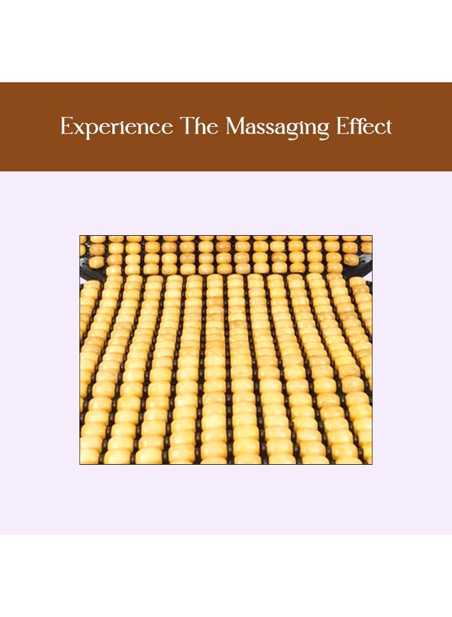 وسادة مقعد من الخرز الخشبي للسيارة والشاحنة وشبه المبردة، ذات تأثير تدليك، متينة، سهلة التركيب، تحسن الدورة الدموية، تخفف التوتر والتعب - Image 3