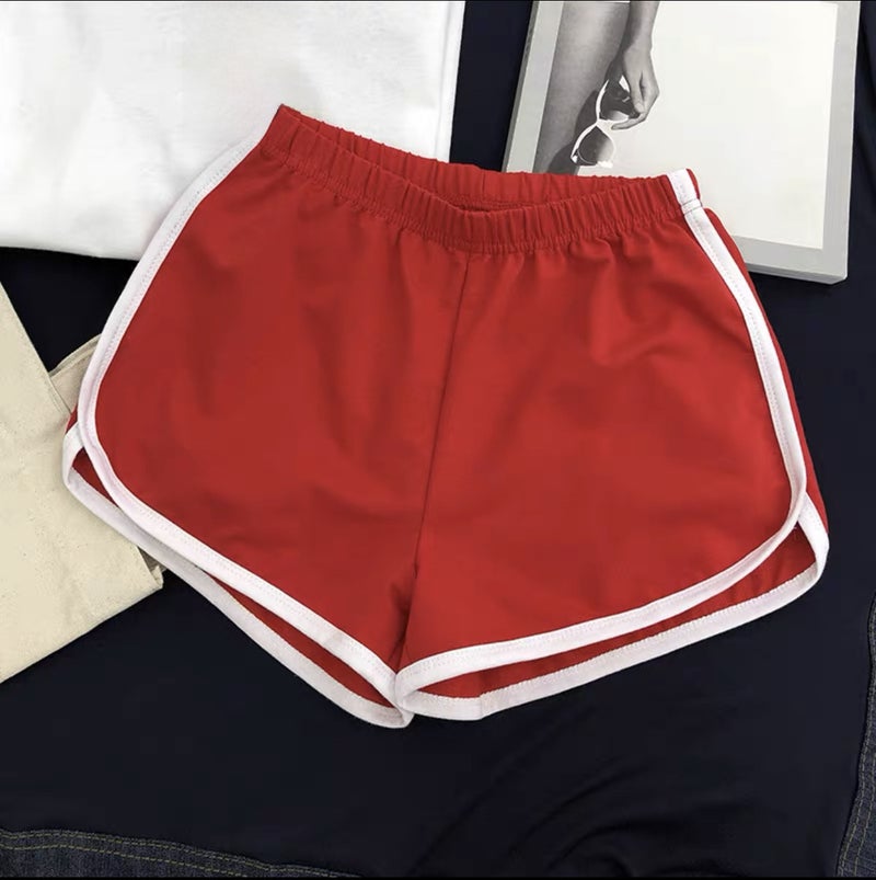 2023 Womens Casual Shorts Loose Summer Red simple pants 