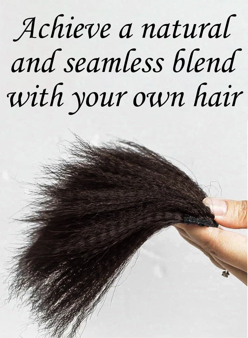 إستيل وصلات شعر زغبية طبيعية غير مرئية، تصميم سلس من الألياف الاصطناعية، ملمس حريري، مشبك لزيادة حجم الشعر بشكل فوري، طول وسمك خالي من المتاعب، مثالي للشعر ذو المظهر الطبيعي باللون البني الداكن - Image 5