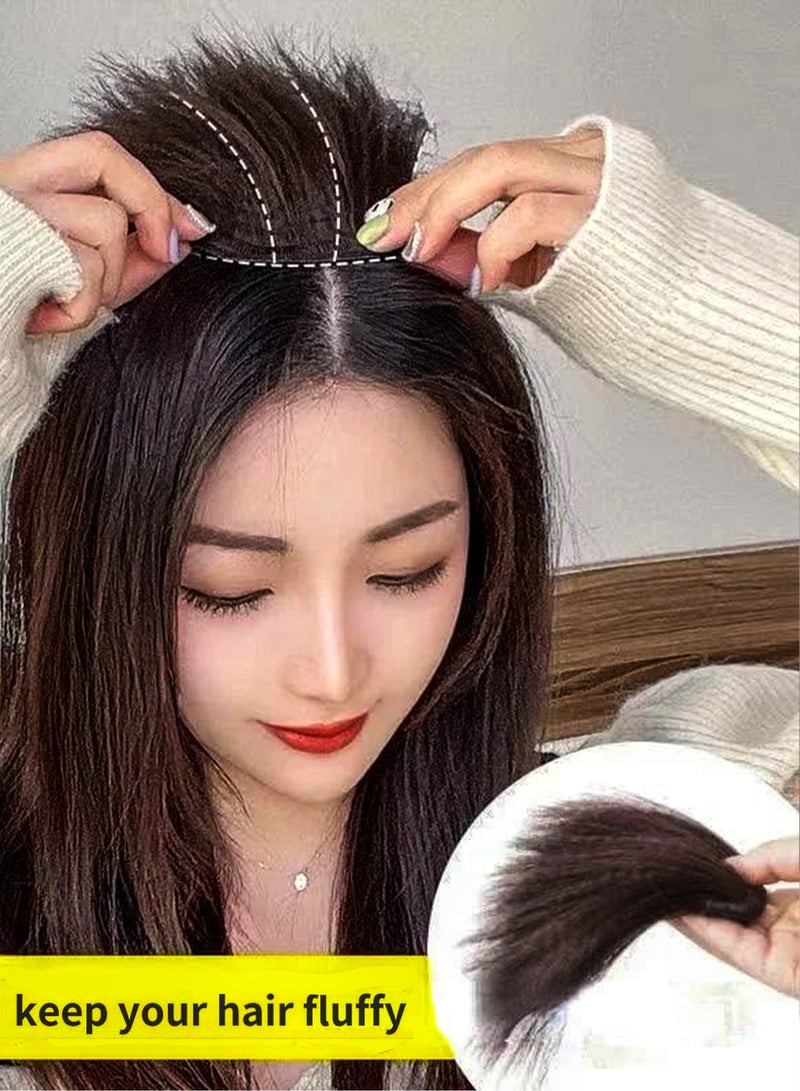 إستيل وصلات شعر زغبية طبيعية غير مرئية، تصميم سلس من الألياف الاصطناعية، ملمس حريري، مشبك لزيادة حجم الشعر بشكل فوري، طول وسمك خالي من المتاعب، مثالي للشعر ذو المظهر الطبيعي باللون البني الداكن - Image 3