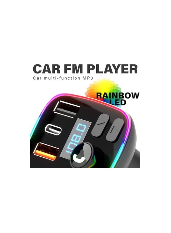 REBENUO RCP75 Car FM Player with 2 Wired Phone Charging Ports with Answer Buttons for Easy Use with Digital Display Bluetooth Connection - Image 3