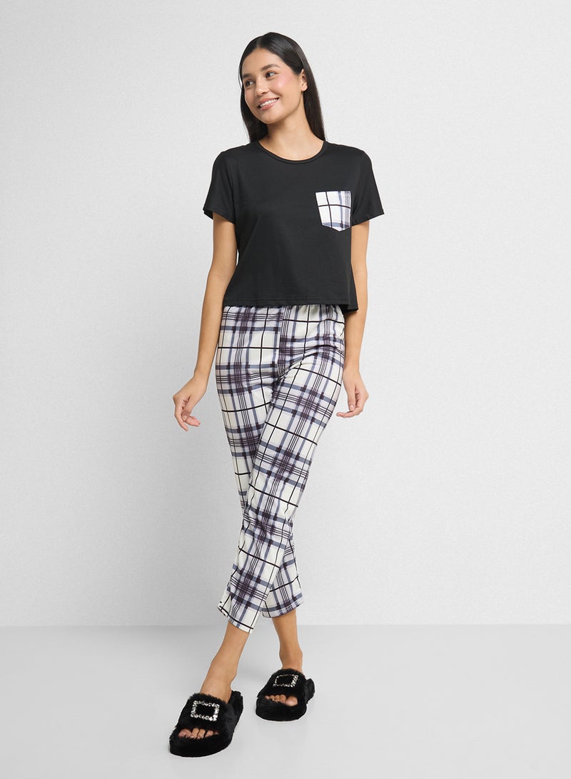 Ginger Checkered T-Shirt & Pyjama Set  - Image 5
