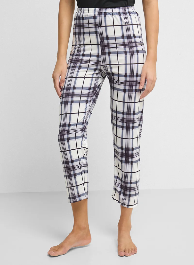 Ginger Checkered T-Shirt & Pyjama Set