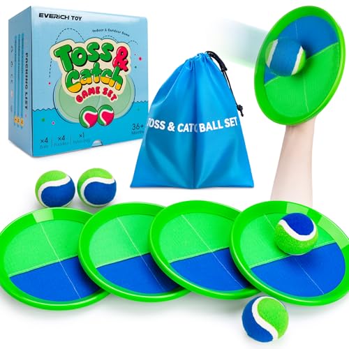 EVERICH TOY Upgraded Toss and Catch Ball Game Set Kids Toy for Indoor Outdoor Beach Pool Yard Game Classic Gift Easter Basket Sufferrs for Boys Girls 3 4 5 6 7 8 9 10 11 12 Years Old - Image 1