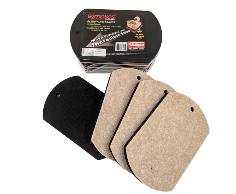 EZ Moves Furniture Slides for Hardwood, Tile, Luxury Vinyl, and Other Hard Surface Floors, 8â€ Long x 5â€ Wide (4 Slides per Set) - Image 1