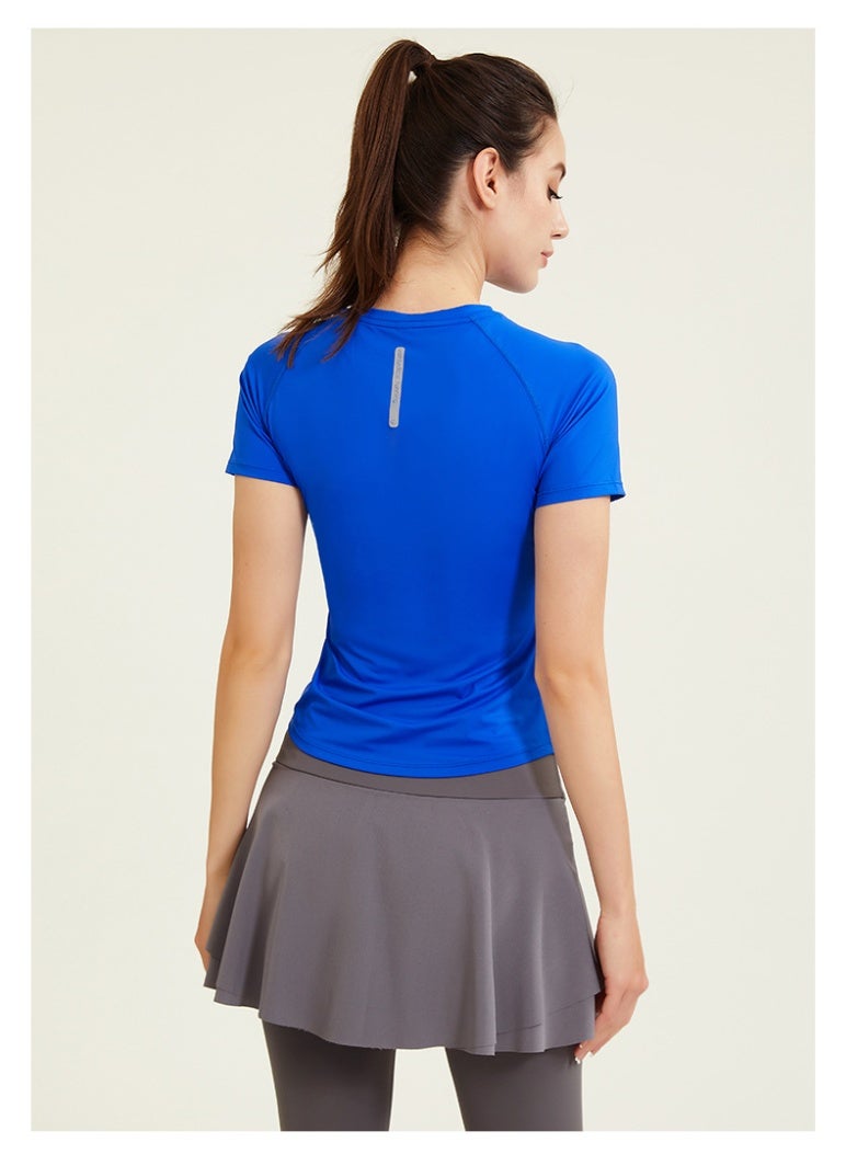 Women Running T Shirts Breathable Short Sleeves Quick Dry Outdoor Sport Shirt Gym Fitness Training Tees Yoga Jogging Tops - Image 2