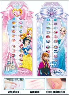 DOUBORQ 48 Pieces Of Children's Nail Sstickers Disney Princess Cartoon Nail Stickers Frozen Children's Nail Stickers Set Self-adhesive Non-Toxic And Odorless Girl Princess Nail Stickers  - Image 4