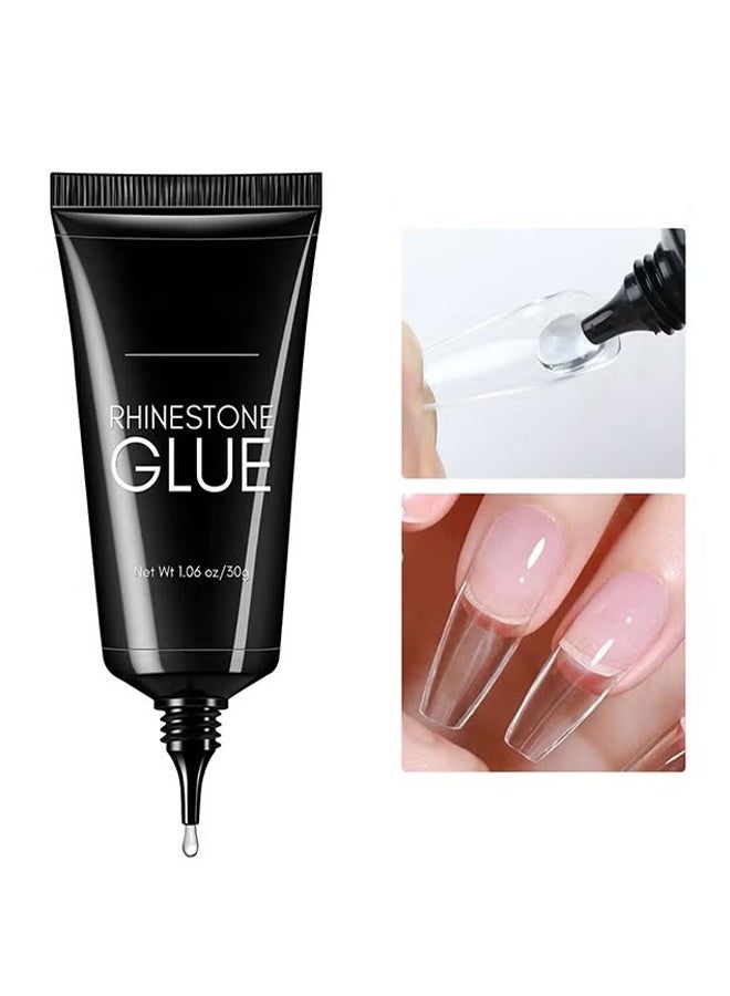 اتش واي حجر الراين الغراء ، مسمار حجر الراين الغراء للأظافر ، جل مسمار الغراء لأحجار الراين للأظافر سوبر قوي بلينغ جل للأظافر جوهرة مسمار فن الجواهر بلورات الأظافر الخرز الماس 3D 30ML - Image 1